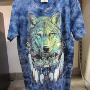 T-shirt «Loup Wolf Feathercatcher Tie Dye»