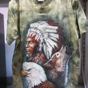 T-shirt «Loup Chief Animal Spirit Tie Dye»