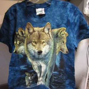 T-shirt «Loup Wolf Three Heads Tie Dye»