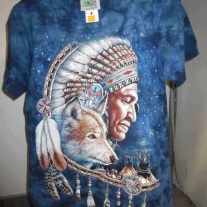 T-shirt «Loup Indian Chief Dreamcatcher Tie Dye»