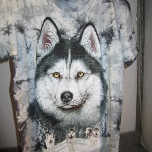 T-shirt «Loup Winter Husky Tie Dye»