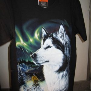 T-shirt «Loup Aurora Borealis Wolf»