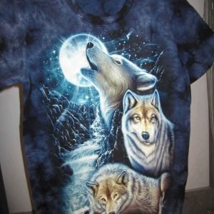 T-shirt «Loup Full Moon Waterfall Tie Dye»