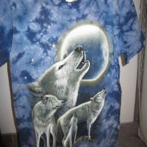 T-shirt «Loup Full Moon Howl Tie Dye»