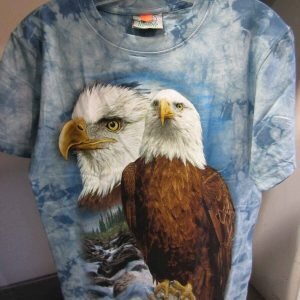 T-shirt «Loup Aigle Bleu Ciel Tie Dye»