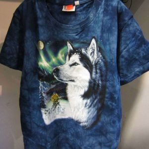 T-shirt «Loup Aurore Boreale Enfant/Kid Tie Dye»